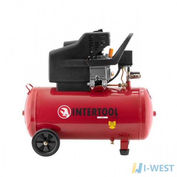 Компресор 50 л, 2 HP, 1,5 кВт, 220 В, 8 атм, 206 л/хв. INTERTOOL PT-0003