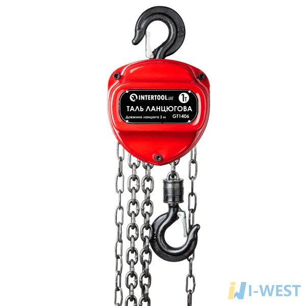 Таль цепная 1т, цепь 3м INTERTOOL GT1406