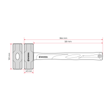 Молот 1500 г, ручка з фібергласу INTERTOOL HT-0241 Молот 1500 г, ручка з фібергласу INTERTOOL HT-0241