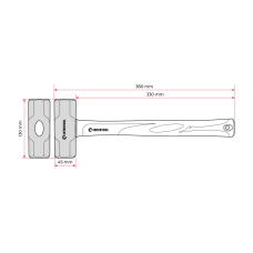 Кувалда 2000 г, ручка из фибергласса INTERTOOL HT-0242