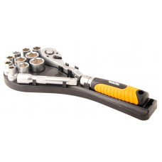 Набір насадок торцевих Mastertool CrV з тріскачкою 12 предметів (78-1213) MasterTool