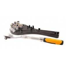 Набор насадок торцевых Mastertool CrV с трещоткой 12 предметов (78-1213) MasterTool Набор насадок торцевых Mastertool CrV с трещоткой 12 предметов (78-1213) MasterTool