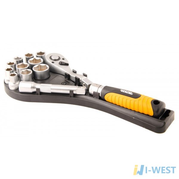 Набір насадок торцевих Mastertool CrV з тріскачкою 12 предметів (78-1213) MasterTool Набір насадок торцевих Mastertool CrV з тріскачкою 12 предметів (78-1213) MasterTool