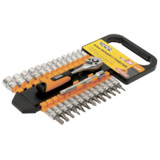 Набір насадок Mastertool 1/4" з тріскачкою (78-1428) MasterTool Набір насадок Mastertool 1/4" з тріскачкою (78-1428) MasterTool