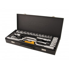 Набор насадок торцевых Mastertool CrV 1/2” с трещоткой 24 предмета (78-4125) MasterTool Набор насадок торцевых Mastertool CrV 1/2” с трещоткой 24 предмета (78-4125) MasterTool