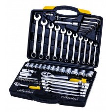 Набір ключів і насадок торцевих CV 1/4" і 1/2" 77 штук MasterTool (78-5077)
