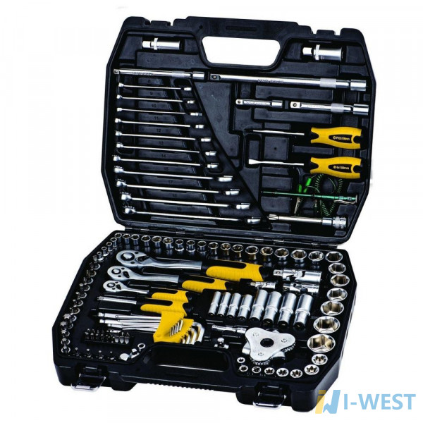 Набір ключів і насадок торцевих Mastertool 1/4", 3/8" і 1/2" Cr-V 121 шт (78-5121) MasterTool