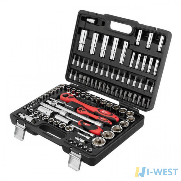 Набор инструментов Cr-V 1/2" и 1/4" 108 ед. INTERTOOL ET-6108 Набор инструментов Cr-V 1/2" и 1/4" 108 ед. INTERTOOL ET-6108