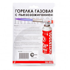 Горелка газовая, пьезозажигание на регуляторе INTERTOOL GB-0021 Горелка газовая, пьезозажигание на регуляторе INTERTOOL GB-0021
