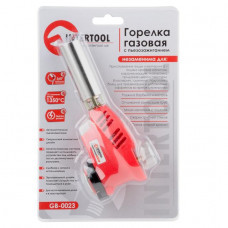 Горелка газовая, пьезозажигание на курке, регулятор, рассекатель пламени INTERTOOL GB-0023 Горелка газовая, пьезозажигание на курке, регулятор, рассекатель пламени INTERTOOL GB-0023