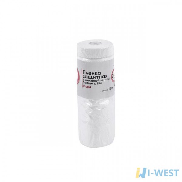 Пленка защитная с малярной лентой 2400 мм*15м INTERTOOL KT-0804 Пленка защитная с малярной лентой 2400 мм*15м INTERTOOL KT-0804