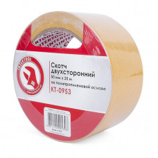 Скотч двухсторонний 50 мм*25 м на полипропиленовой основе INTERTOOL KT-0953 Скотч двухсторонний 50 мм*25 м на полипропиленовой основе INTERTOOL KT-0953