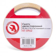 Скотч двосторонній 50 мм*10 м на тканинній основі INTERTOOL KT-0962 Скотч двосторонній 50 мм*10 м на тканинній основі INTERTOOL KT-0962