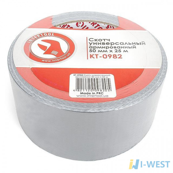 Скотч универсальный армированный 50 мм*25 м INTERTOOL KT-0982