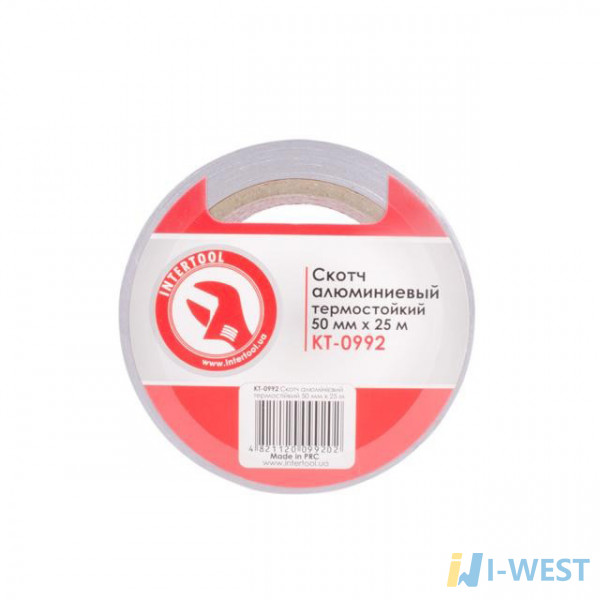 Скотч алюмінієвий термостійкий 50 мм*25 м INTERTOOL KT-0992 Скотч алюмінієвий термостійкий 50 мм*25 м INTERTOOL KT-0992