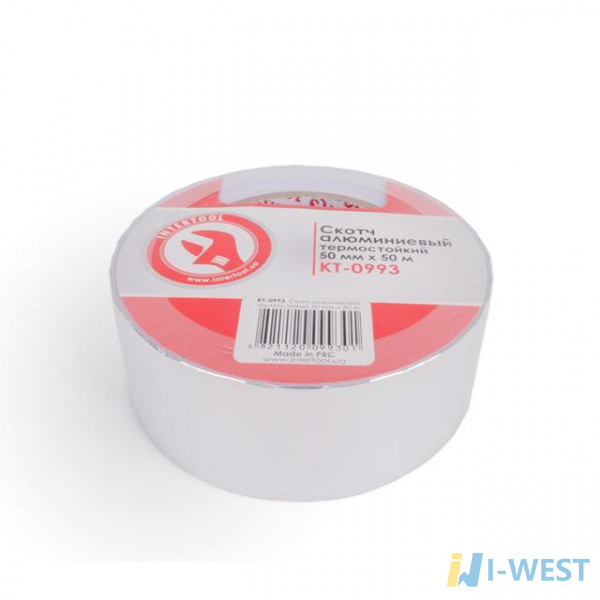 Скотч алюмінієвий термостійкий 50 мм*50 м INTERTOOL KT-0993