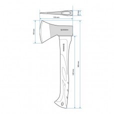Сокира 600 м, ручка з фібергласу INTERTOOL HT-0261 Сокира 600 м, ручка з фібергласу INTERTOOL HT-0261
