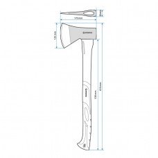 Сокира 1000 м, ручка з фібергласу. INTERTOOL HT-0263 Сокира 1000 м, ручка з фібергласу. INTERTOOL HT-0263