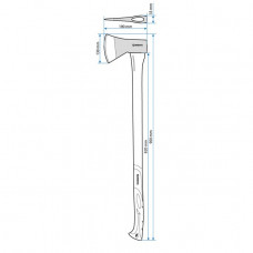 Сокира 1250 м, ручка з фібергласу INTERTOOL HT-0264