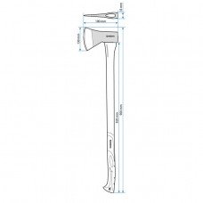 Сокира 1250 м, ручка з фібергласу INTERTOOL HT-0264 Сокира 1250 м, ручка з фібергласу INTERTOOL HT-0264