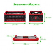 Ящик складаний, пластиковий, завантаження 30 кг, 47 л., 600 * 400 * 260 мм, матеріал 100% первинний харчовий ПЕ INTERTOOL BX-6426