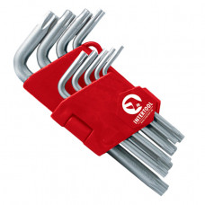 Набор Г-образных ключей TORX с отверстием 9 шт., Т10-Т50, Cr-V INTERTOOL HT-0604