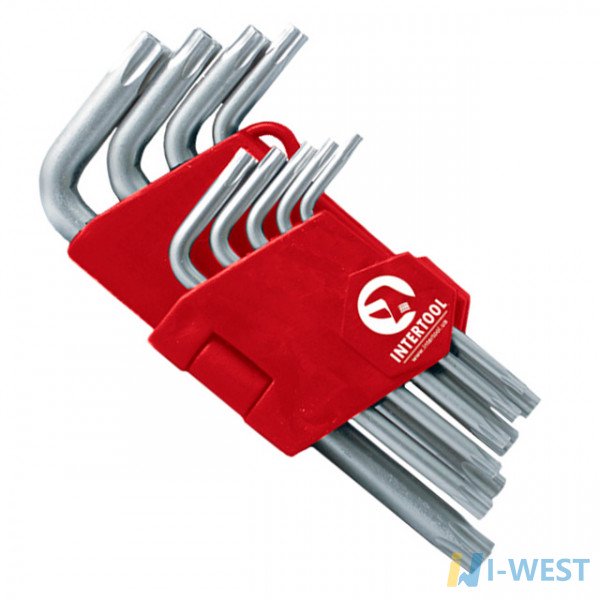 Набор Г-образных ключей TORX с отверстием 9 шт., Т10-Т50, Cr-V INTERTOOL HT-0604 Набор Г-образных ключей TORX с отверстием 9 шт., Т10-Т50, Cr-V INTERTOOL HT-0604