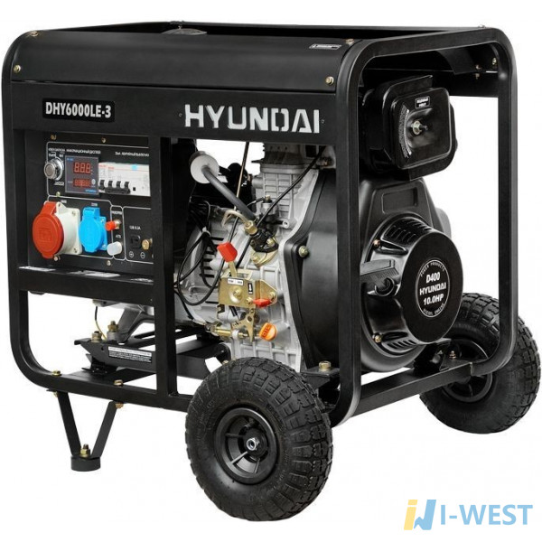 Дизельний генератор Hyundai DHY 6000 LE-3 + колеса HYUNDAI Дизельний генератор Hyundai DHY 6000 LE-3 + колеса HYUNDAI