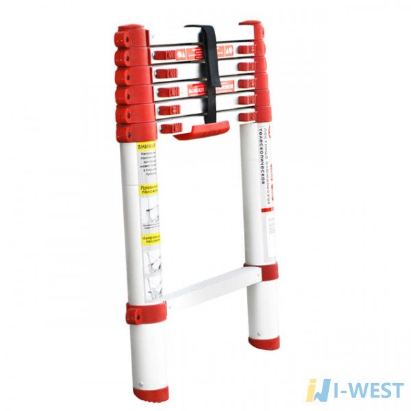 Драбина з алюмінію, телескопічна 6 сход., 1,9 м INTERTOOL LT-3020