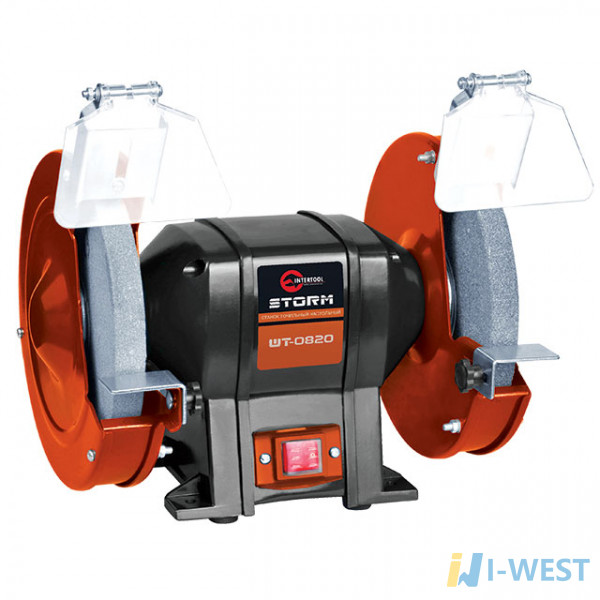 Верстат точильний настільний STORM 400 Вт, 0-2950 об/хв, шліфкруг 200 мм. INTERTOOL WT-0820 Верстат точильний настільний STORM 400 Вт, 0-2950 об/хв, шліфкруг 200 мм. INTERTOOL WT-0820