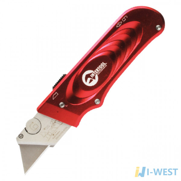Нож с выдвижным трапециевидным лезвием, металлический корпус INTERTOOL HT-0515