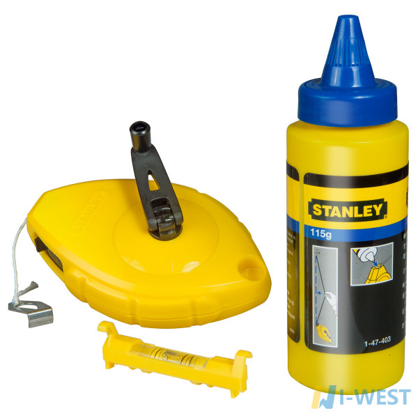 Шнур розміточний, рівень і пудра STANLEY 0-47-443 Шнур розміточний, рівень і пудра STANLEY 0-47-443