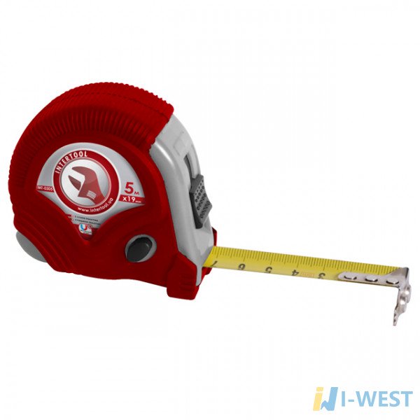 Рулетка с металлическим полотном 5 м x 19 мм INTERTOOL (MT-0305) Рулетка с металлическим полотном 5 м x 19 мм INTERTOOL (MT-0305)