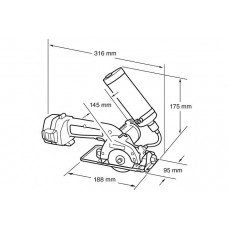 Акумуляторна пила для плитки/скла Makita 4191DWA Акумуляторна пила для плитки/скла Makita 4191DWA