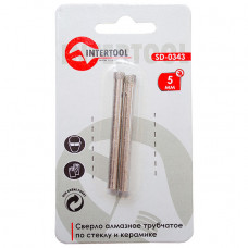 Коронка трубчаста по склу та кераміці 5 мм (упаковка 2 шт) INTERTOOL SD-0343