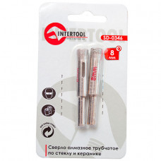 Коронка трубчаста по склу та кераміці 8 мм (упаковка 2 шт) INTERTOOL SD-0346
