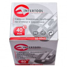 Коронка трубчаста по склу та кераміці 40 мм INTERTOOL SD-0363