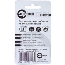 Коронка трубчаста по склу та кераміці 18 мм INTERTOOL SD-0352
