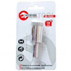 Коронка трубчаста по склу та кераміці 18 мм INTERTOOL SD-0352 Коронка трубчаста по склу та кераміці 18 мм INTERTOOL SD-0352