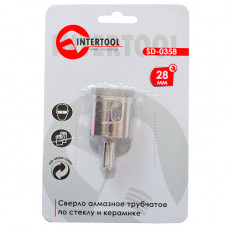 Коронка трубчаста по склу та кераміці 28 мм INTERTOOL SD-0358