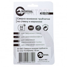 Коронка трубчаста по склу та кераміці 35 мм INTERTOOL SD-0361