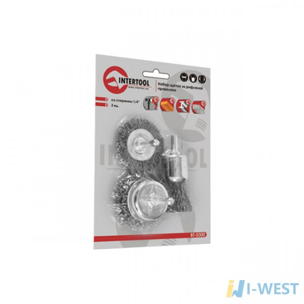 Набір дротяних щіток для дрилі 3ед., 1/4 INTERTOOL (BT-0300)