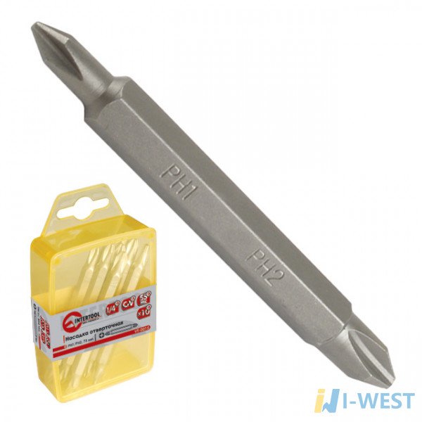 Комплект викруткових насадок PH1/PH2 1/4 INTERTOOL (VT-0015)