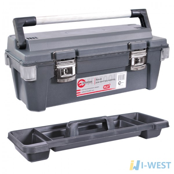 Ящик для инструмента с металлическими замками 25,5 INTERTOOL (BX-6025)